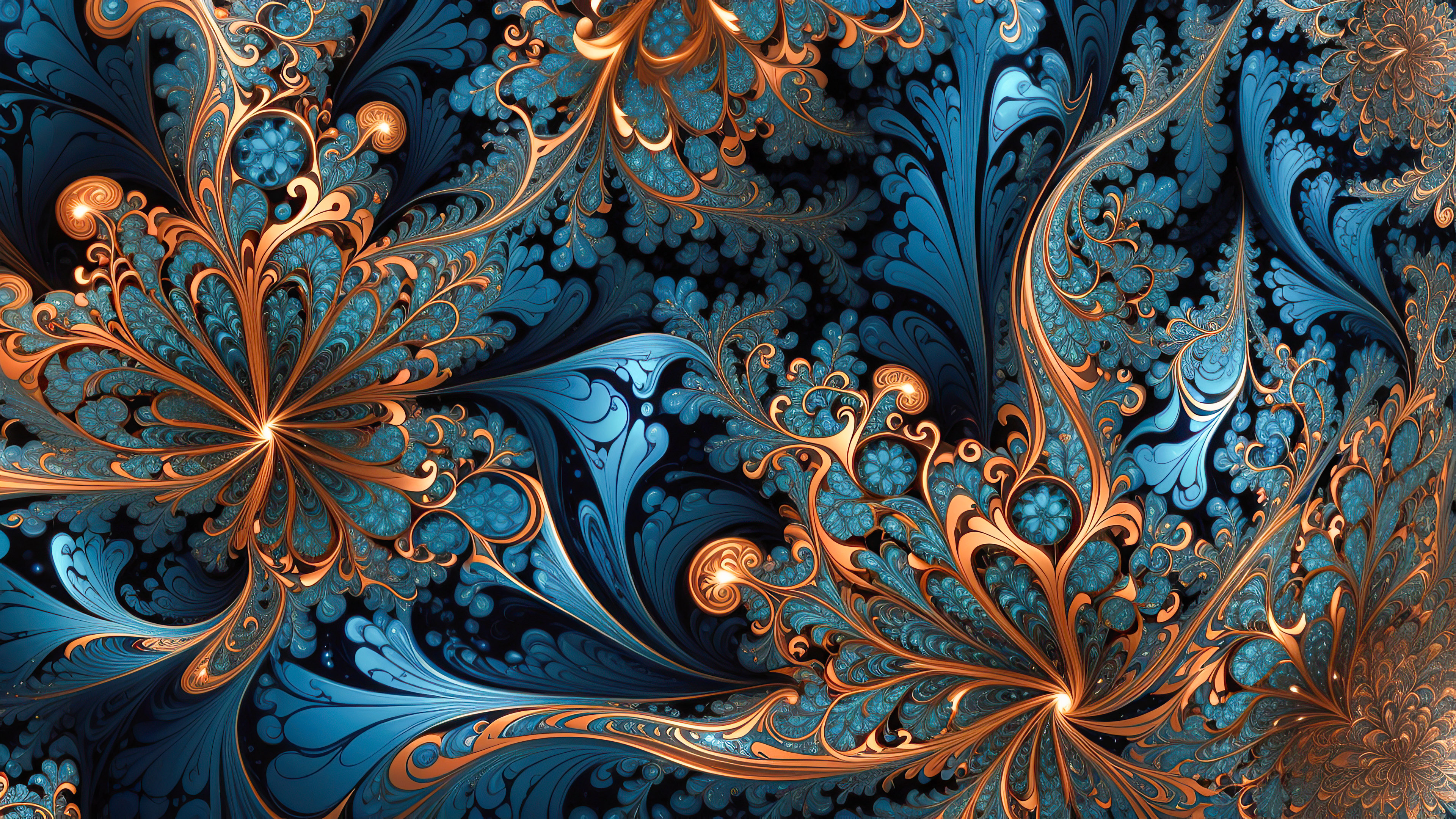 Indulge in visual intricacy with our 4k abstract wallpaper, featuring repeat fractal patterns that captivate the eye and showcase the marriage of precision and artistry.