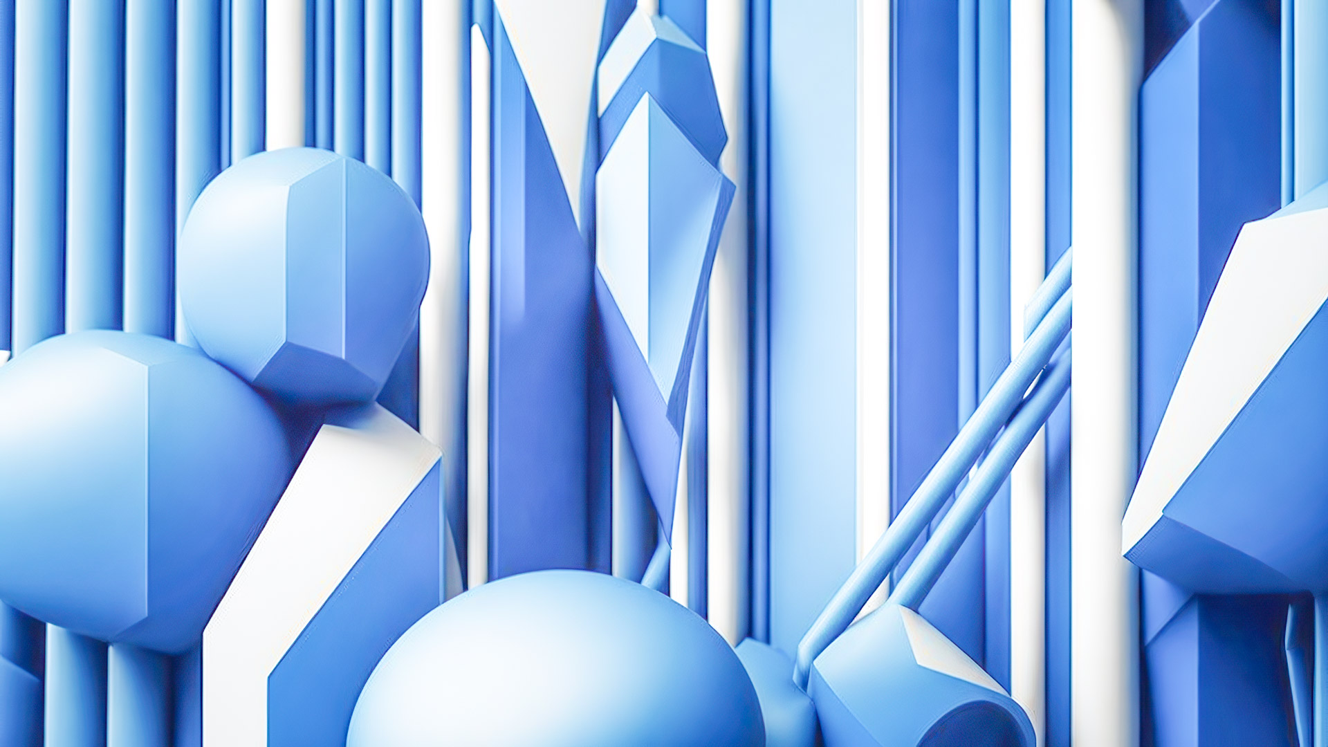 Experience dynamic visual arrest with an arrangement of blue poles in our abstract HD wallpaper collection for PC.