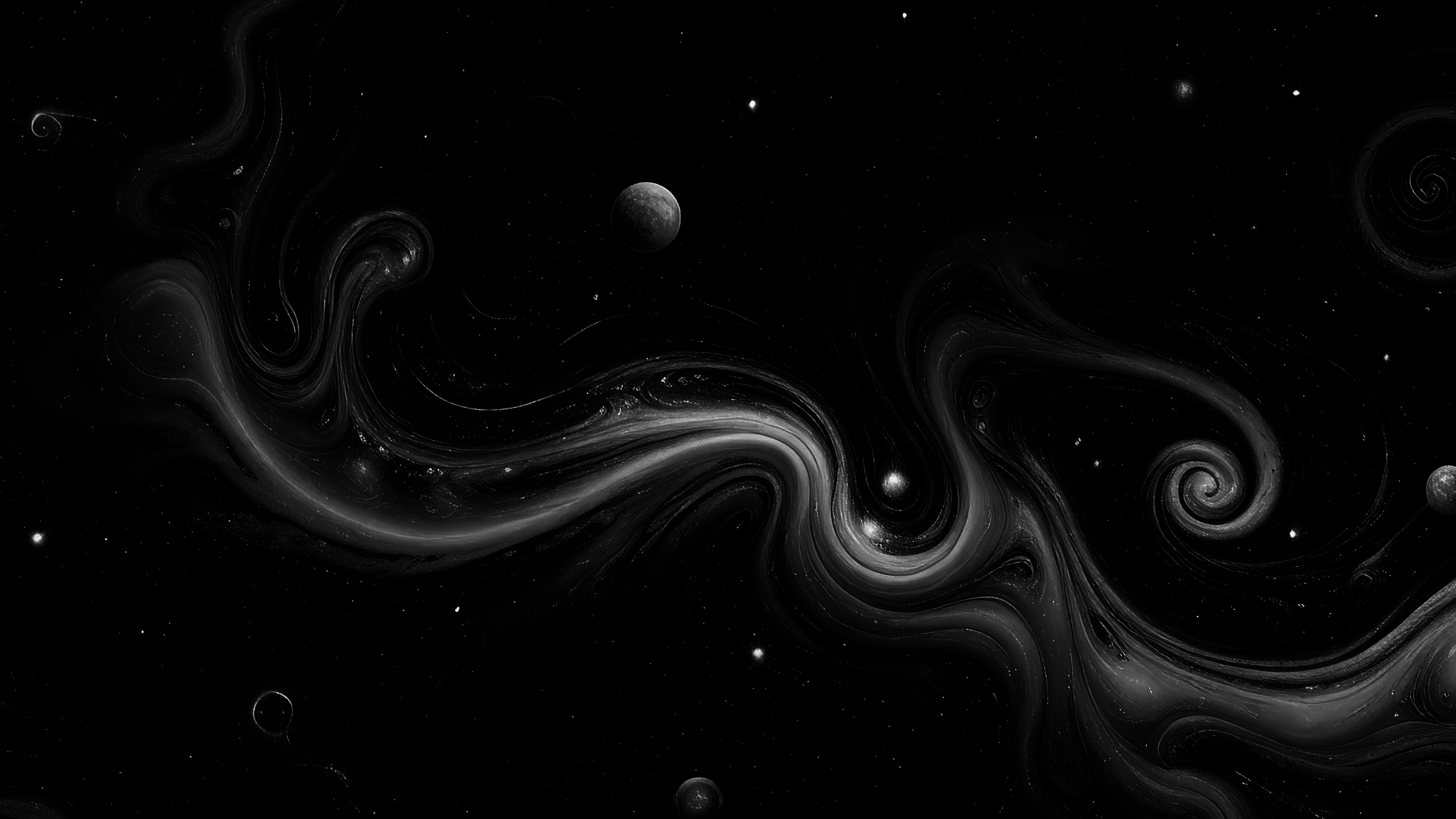 Transport your tablet into the cosmos with dark abstract tablet wallpaper, inspired by celestial bodies and showcasing cosmic swirls, nebulae-like patterns, and deep space colors.