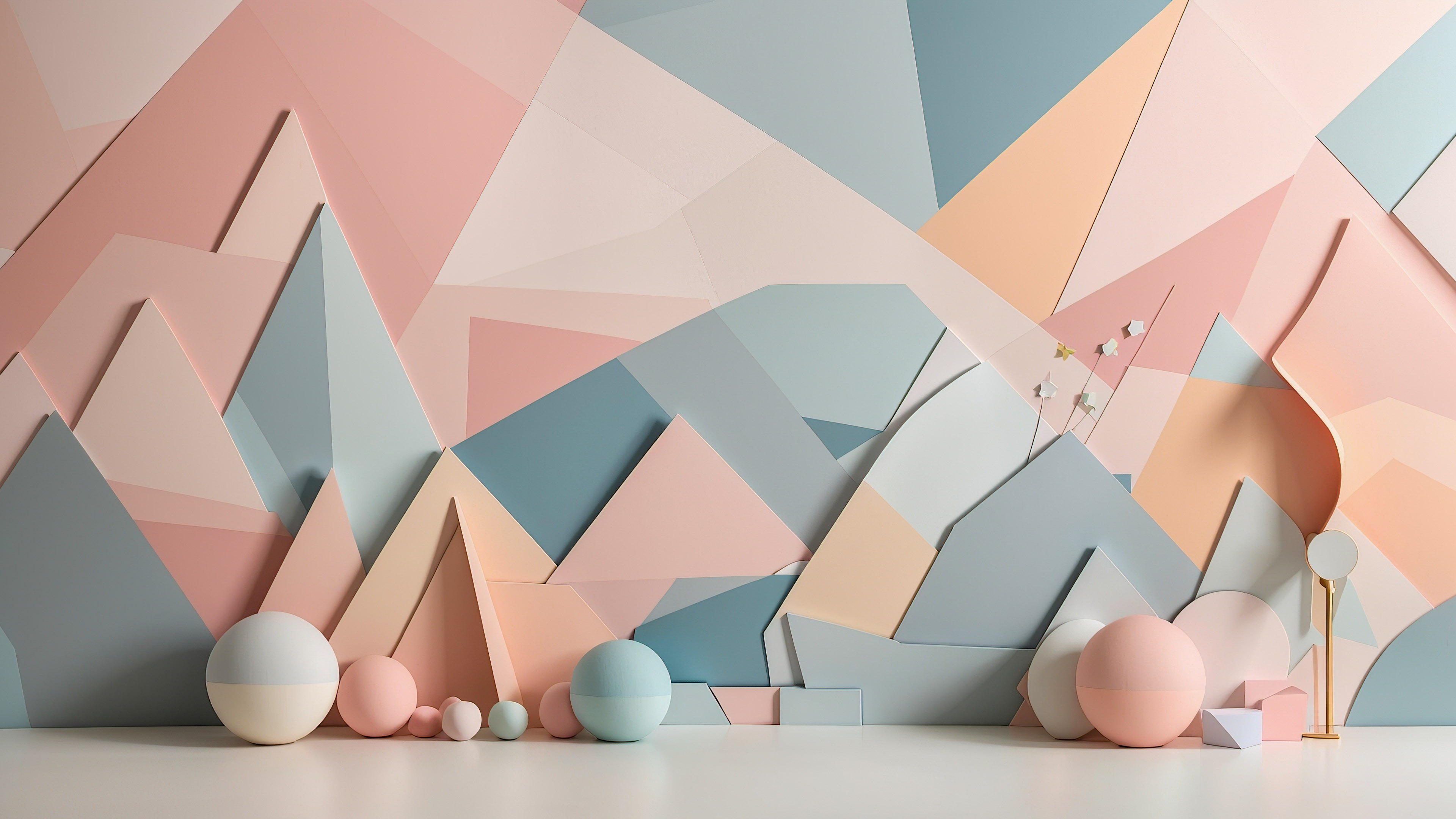 Transform your screen with abstract art wallpaper, featuring soft pastel shades and geometric shapes, offering a harmonious blend of elegance and modernity.
