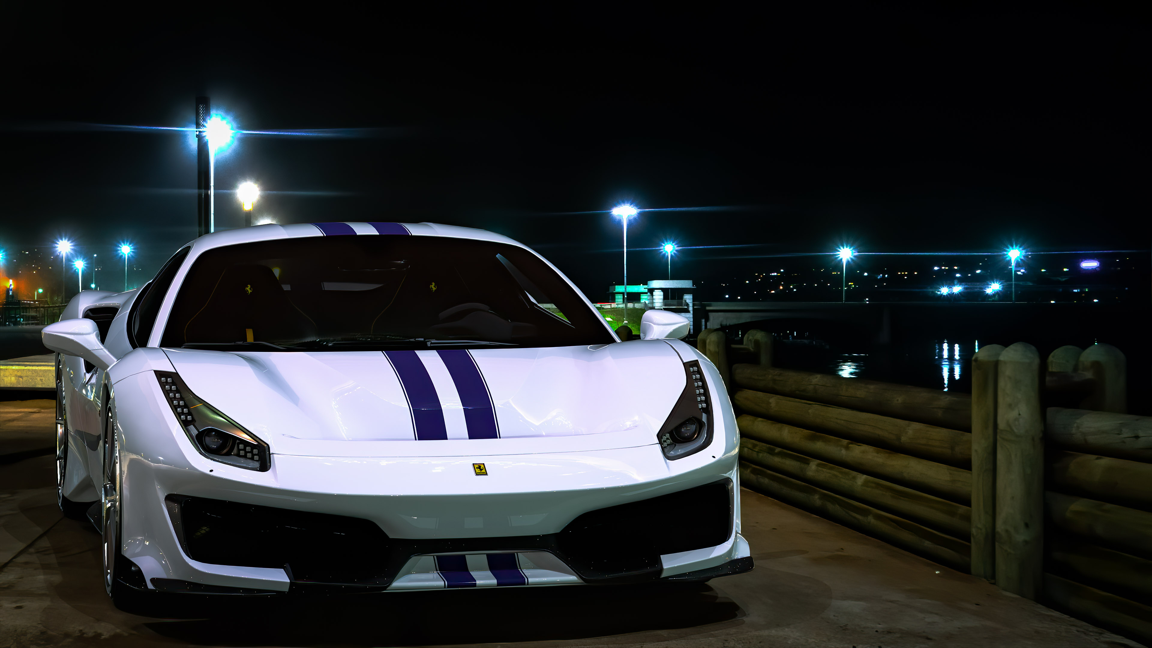 Adorn your screen with our best car wallpaper featuring the white Ferrari 488 Pista, a symbol of luxury and speed.