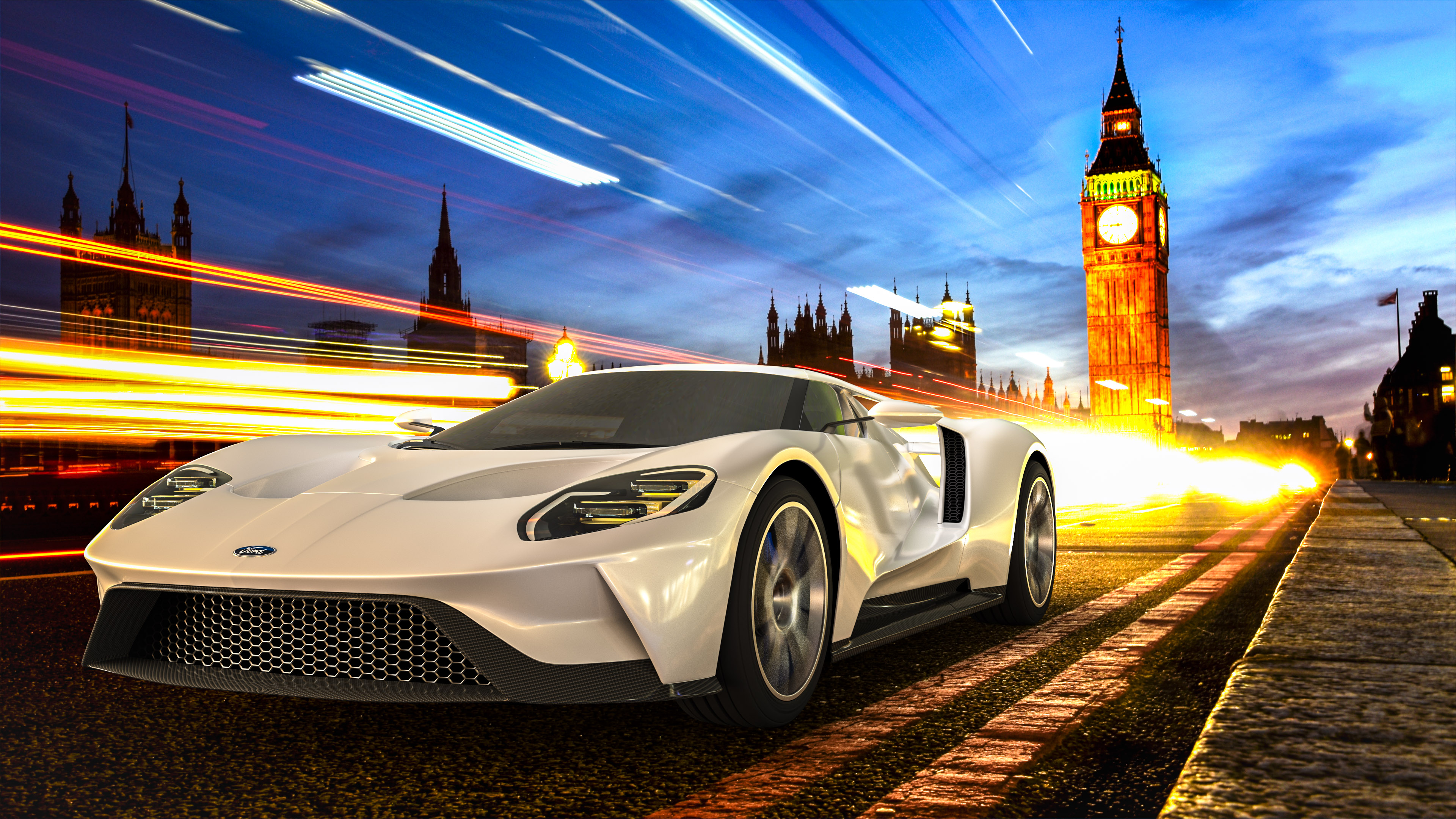 Explore the epitome of coolness with the cool car wallpaper, showcasing the Ford GT supercar in London, a fusion of power and sophistication, available for download.