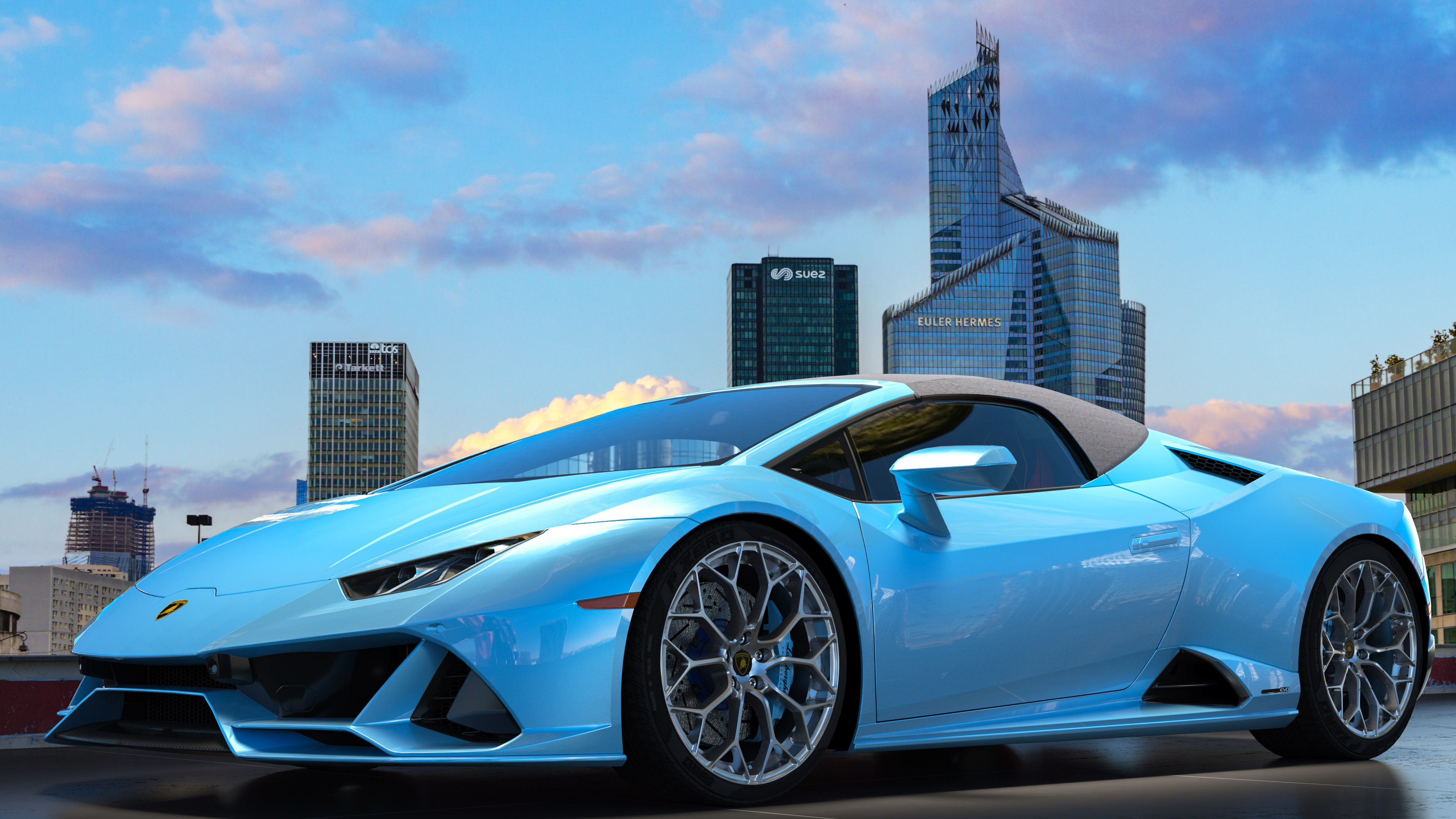 Revigorez l'esthétique de votre appareil avec notre fond d'écran en 4K mettant en vedette la Lamborghini Huracan élégante et stylée.