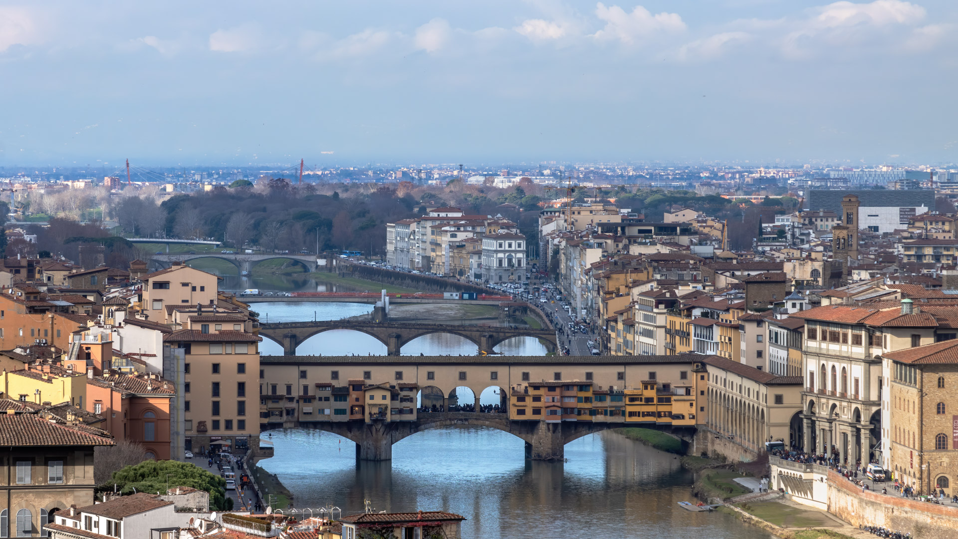Transport your screen to the enchanting streets of Florence, Italy, with our city wallpaper highlighting iconic landmarks and charming streets.
