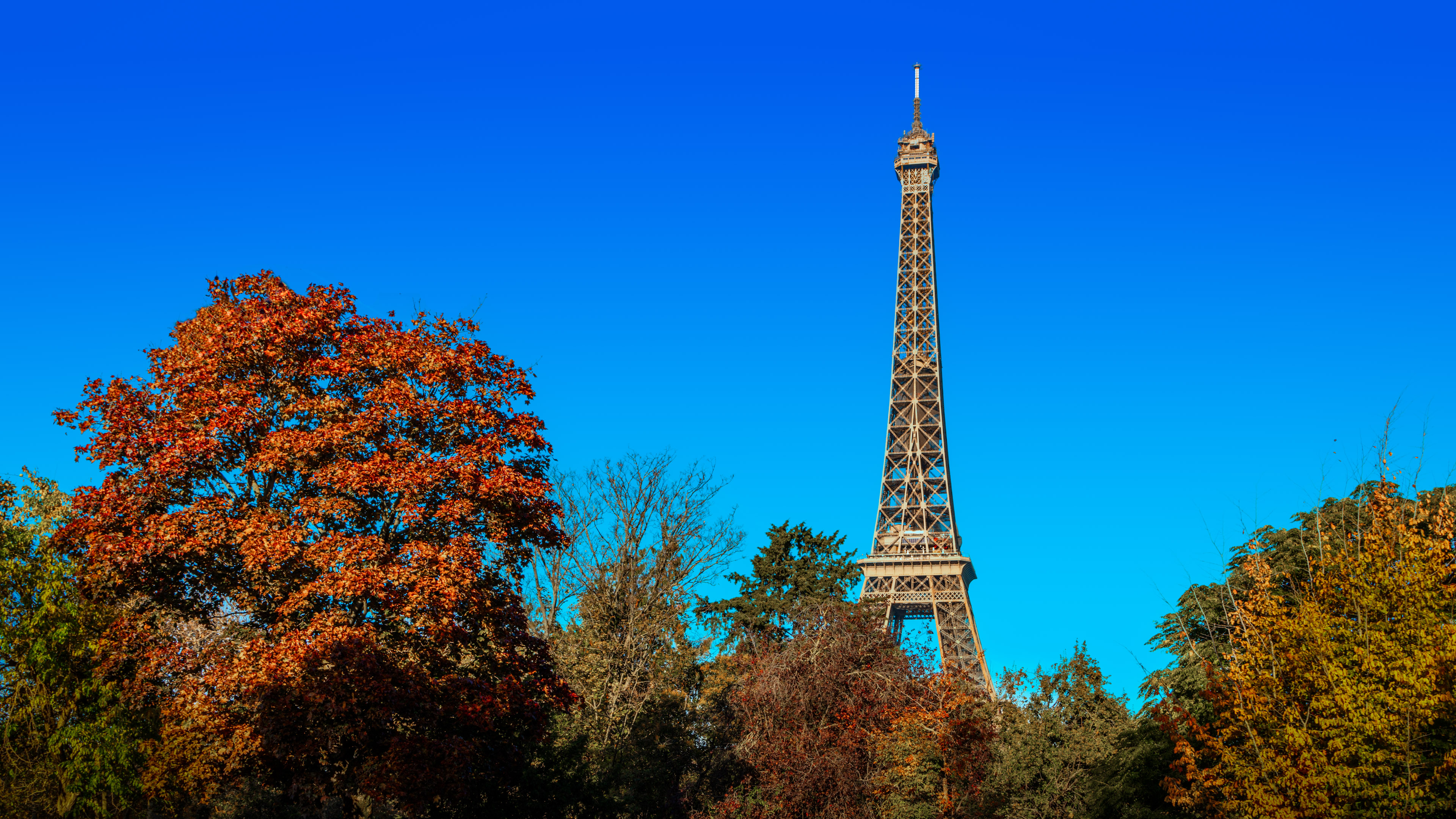 Transform your PC with our free desktop wallpaper, showcasing the iconic Eiffel Tower in Paris, a symbol of elegance and architectural brilliance.