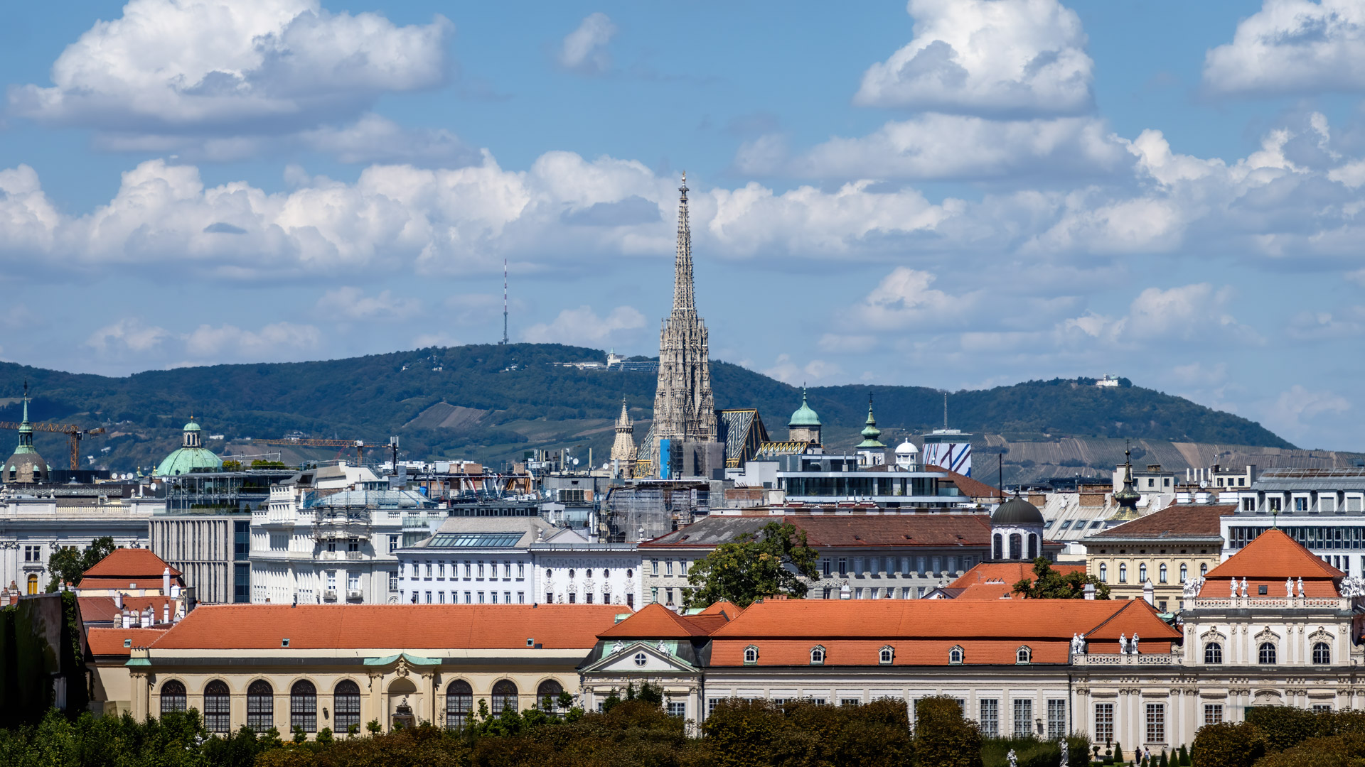 Get mesmerized by the beauty of Vienna with this HD city wallpaper. Featuring stunning views of historic landmarks and scenic spots, this wallpaper is perfect to decorate your desktop