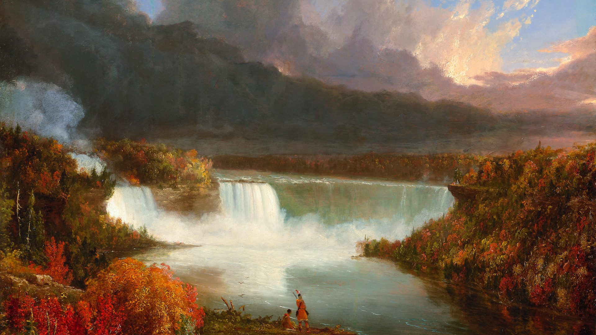 Apportez la beauté des saisons à votre bureau avec notre fond d'écran nature mettant en vedette les majestueuses chutes du Niagara en automne, et laissez votre écran devenir un portail vers la puissance impressionnante de la nature.