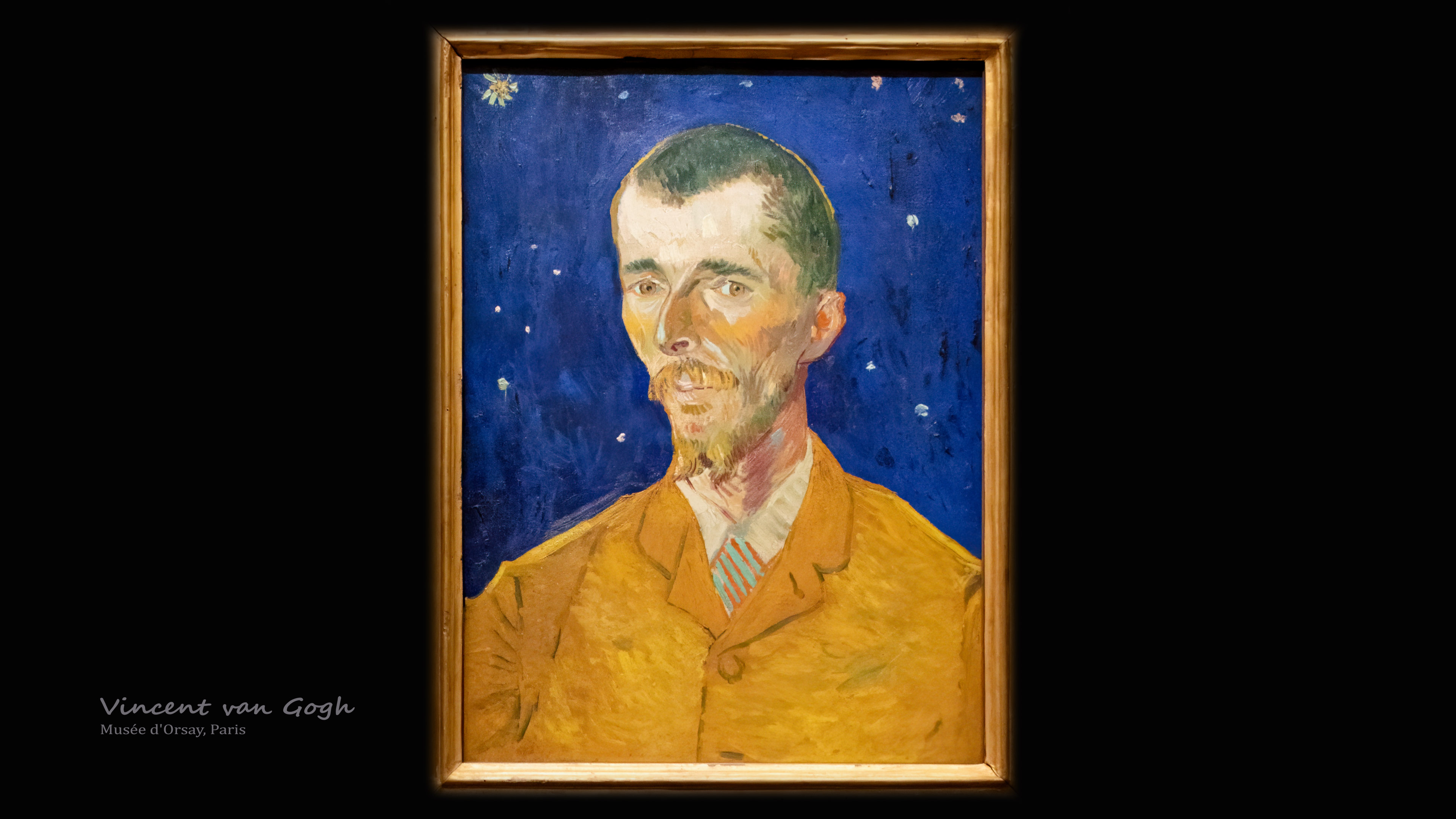 Eugène Boch Portrait at starry night wallpaper adds a touch of enigmatic allure to your PC, a free high-res download that radiates Van Gogh's portrait mastery.