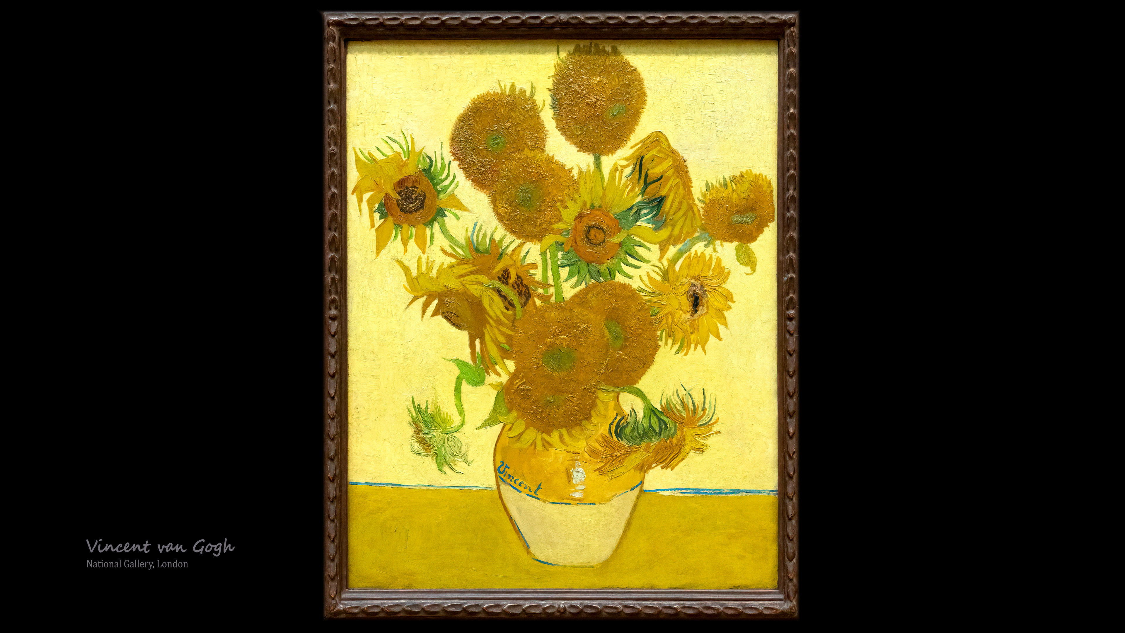 Vase with Fifteen Sunflowers painting wallpaper in 4K graces your devices, infusing vibrant energy into your iPhones with Van Gogh's iconic masterpiece.