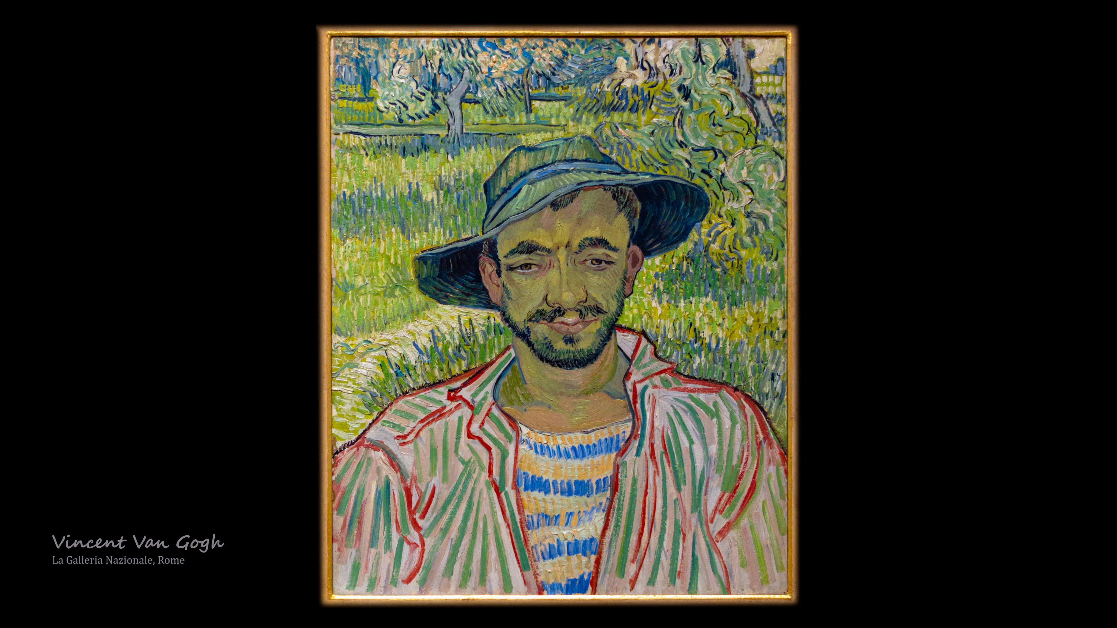 Discover the simplicity and dignity of Portrait of a Young Peasant PC wallpaper, featuring the face of a young man that Van Gogh painted in 1888, using expressive and warm tones.