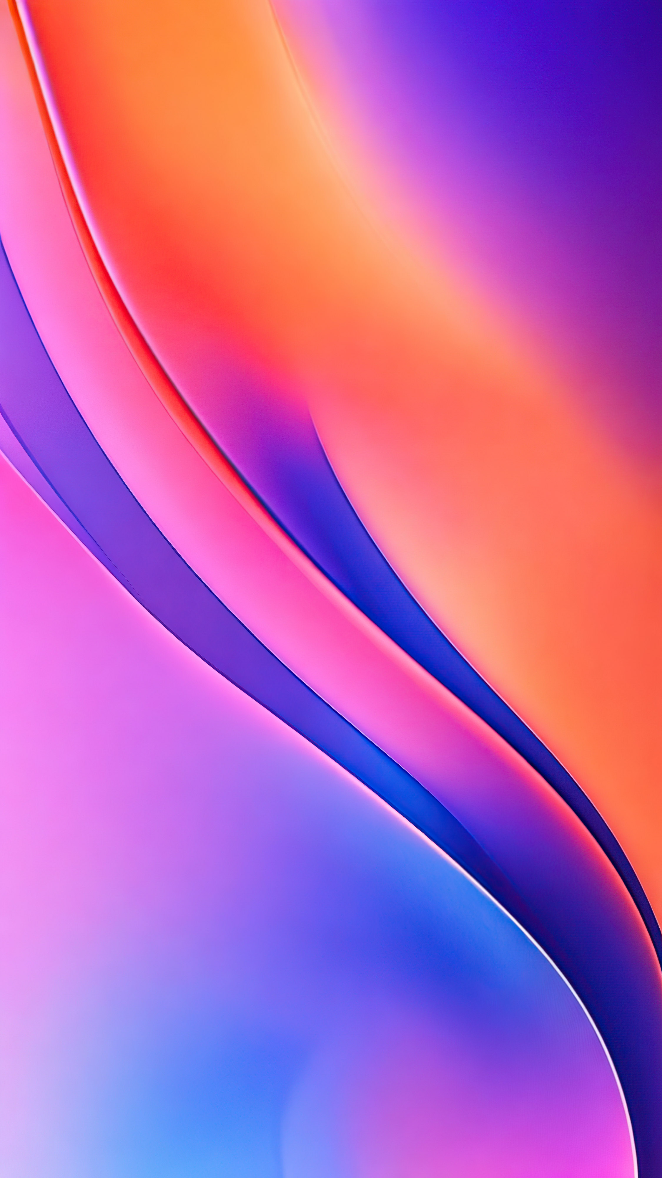 Admirez l'élégance du fond d'écran gradient Ultra HD 4K pour iPhone, avec une œuvre d'art numérique abstraite présentant des formes fluides ornées de couleurs dégradées. 