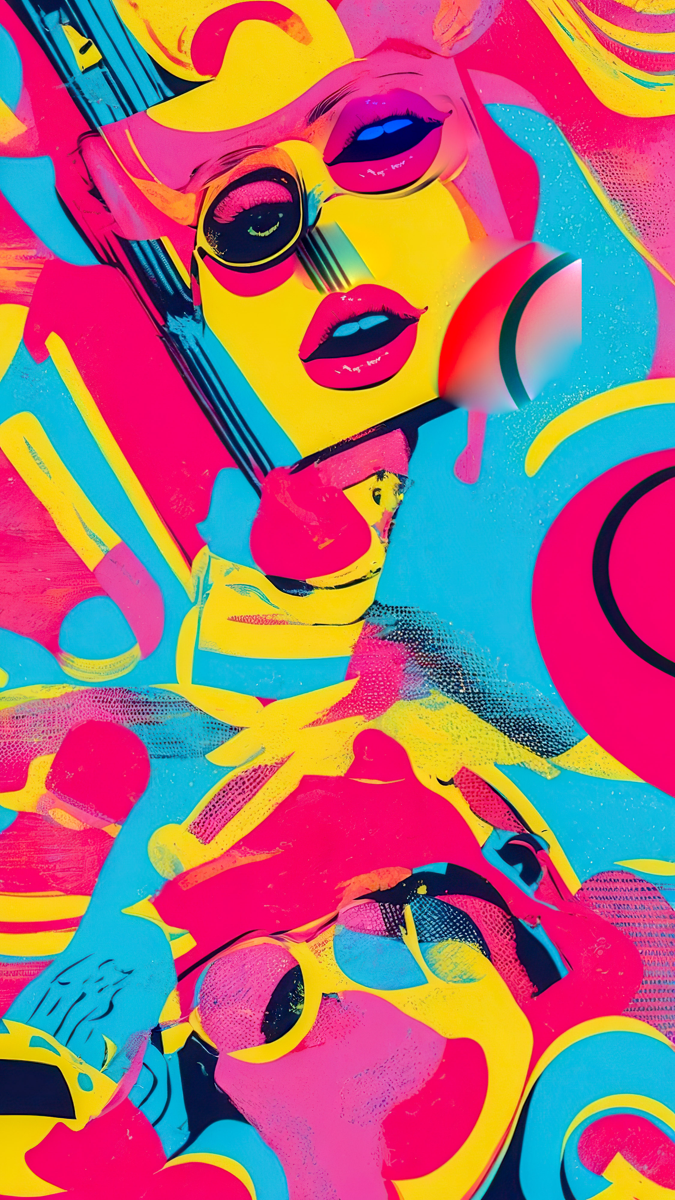 Transform your device’s appearance with our cool iPhone backgrounds, featuring a bold, colorful pop art design with iconic imagery and vibrant colors.