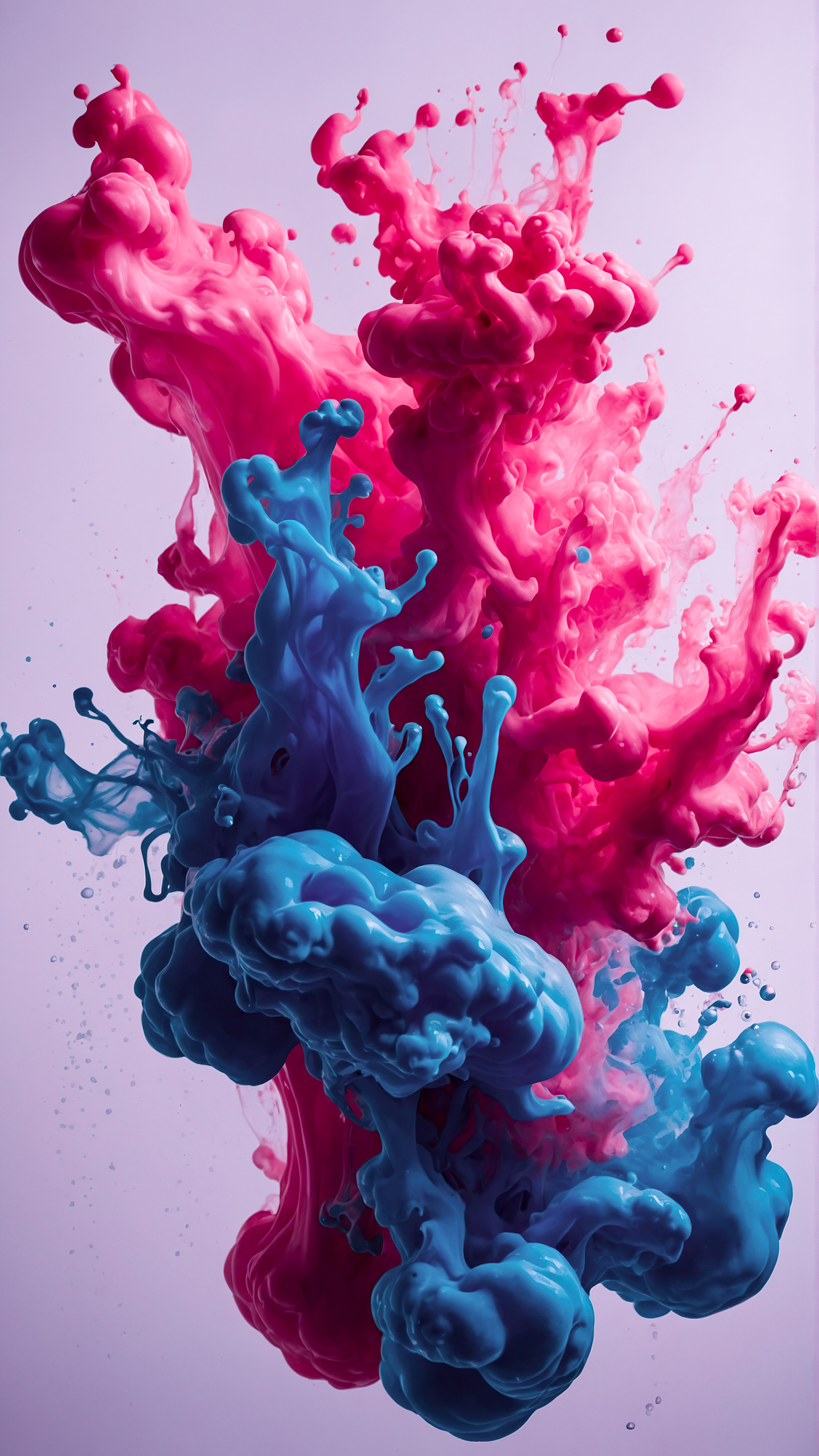 Get mesmerized with a dynamic and fluid mix of pink and blue inks dispersing in water, through our unique cute lock screen wallpaper for your iPhone.