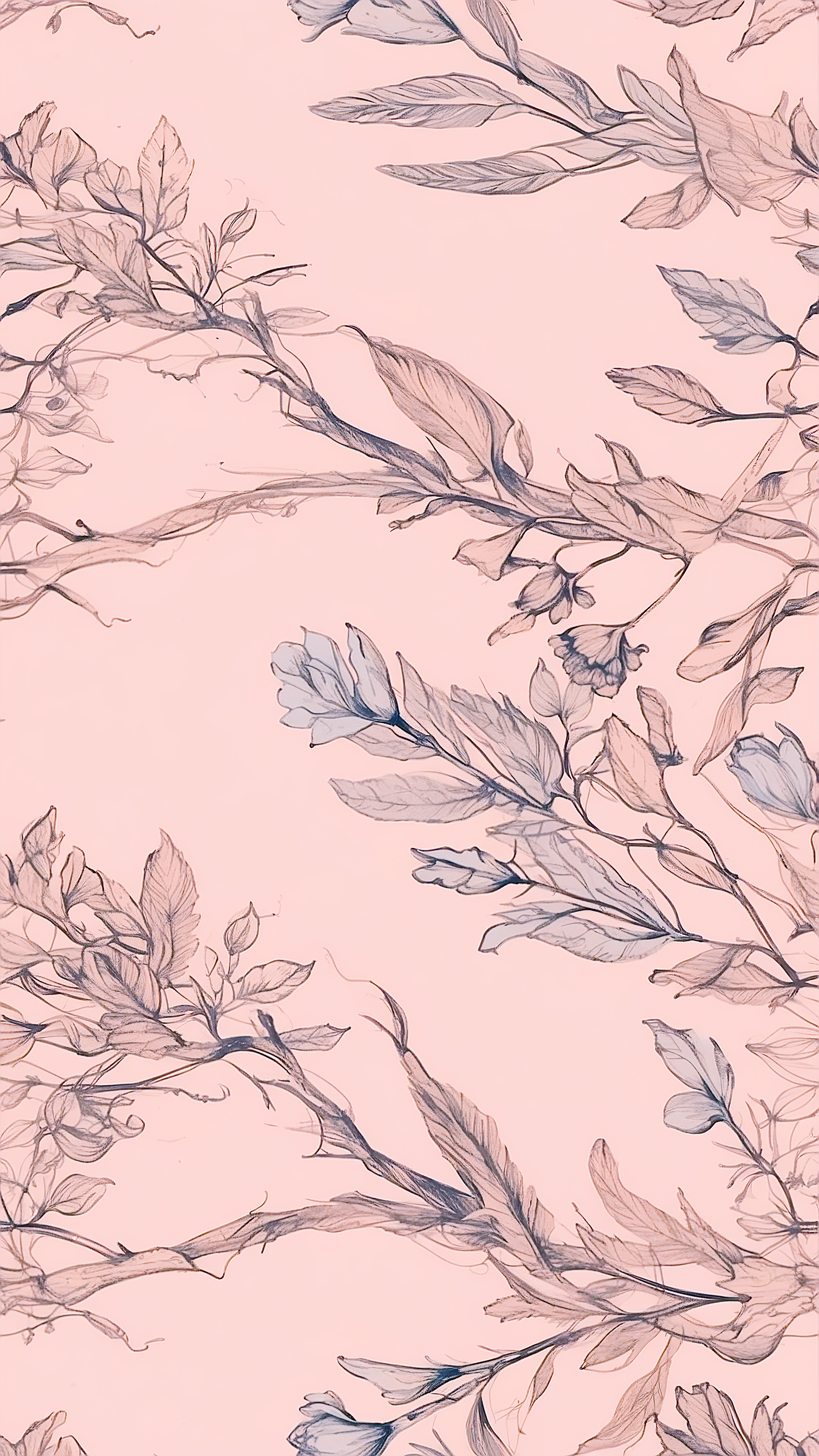 Transformez l'apparence de votre appareil avec nos beaux fonds d'écran pastel mignons pour iPhone, présentant des branches florales séchées sur un arrière-plan rose doux qui ajoute une touche de nature à votre écran.