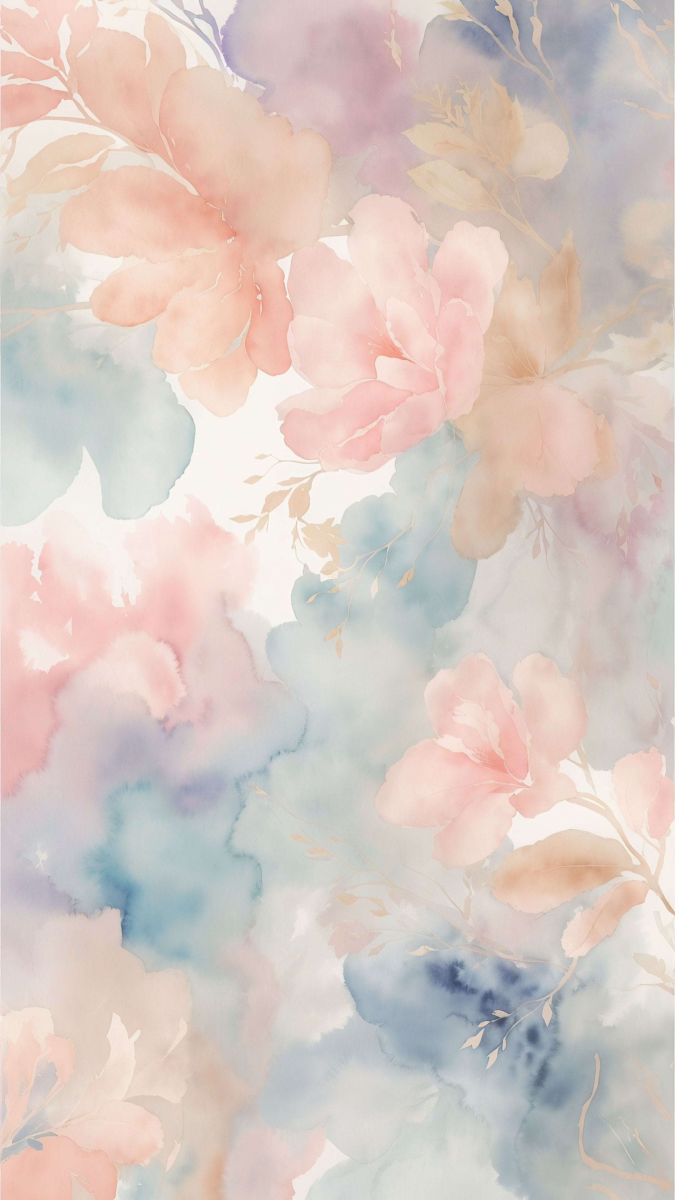 Experience serenity with abstract 4k phone wallpaper, boasting a dreamy watercolor effect in soft pastels.