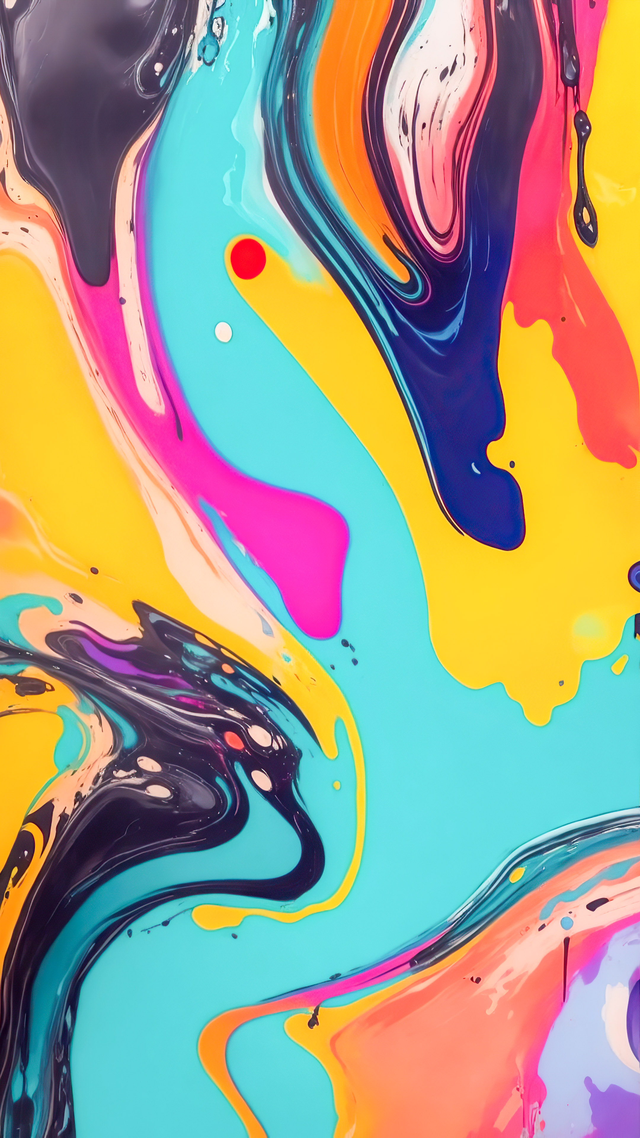 Immerse yourself in the dynamic allure of abstract wallpaper 4k for android, featuring rhythmic and chaotic drips of paint on a canvas.