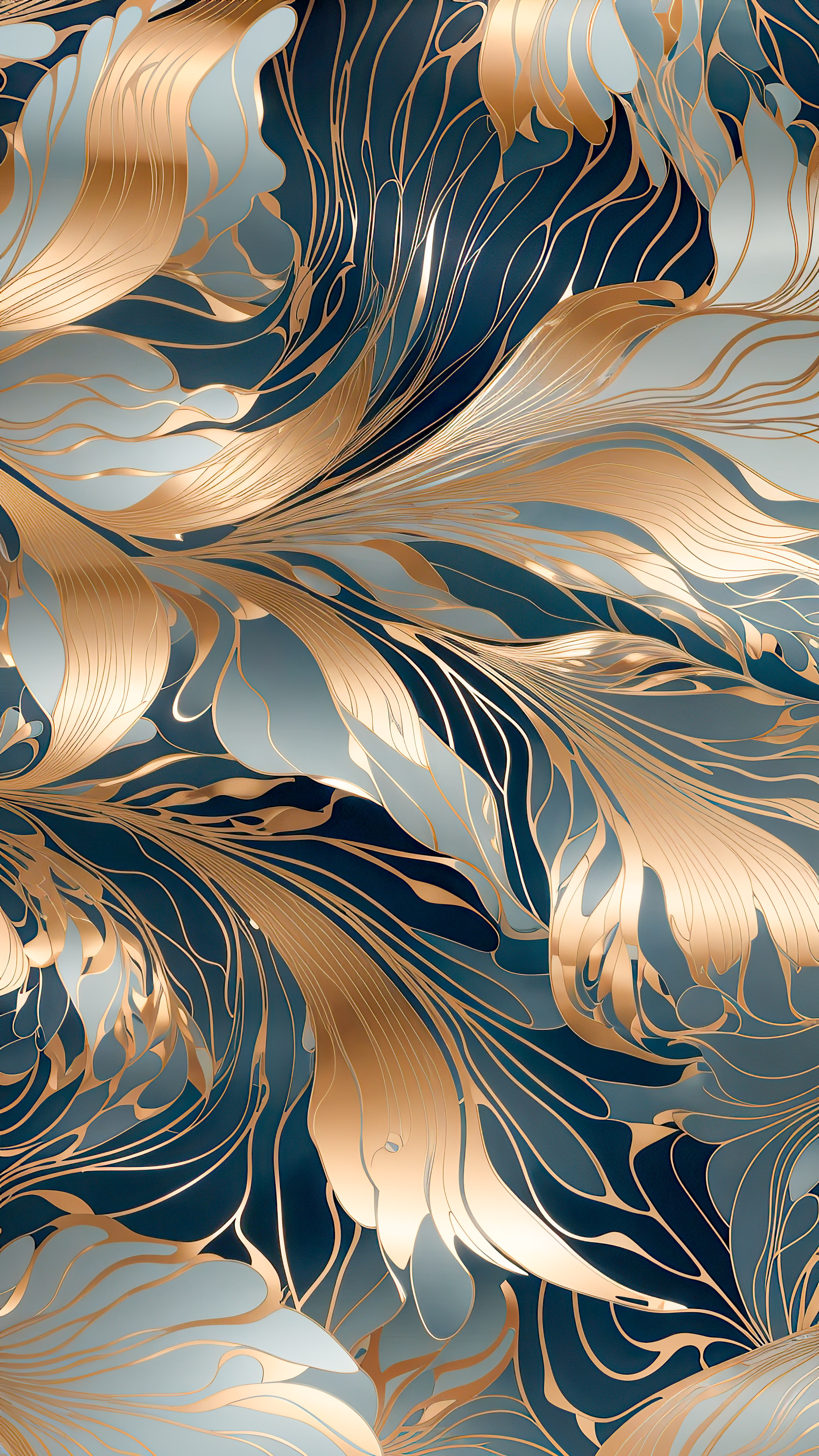 Experience the fusion of organic patterns and metallic textures in our 4K abstract iPhone wallpaper.