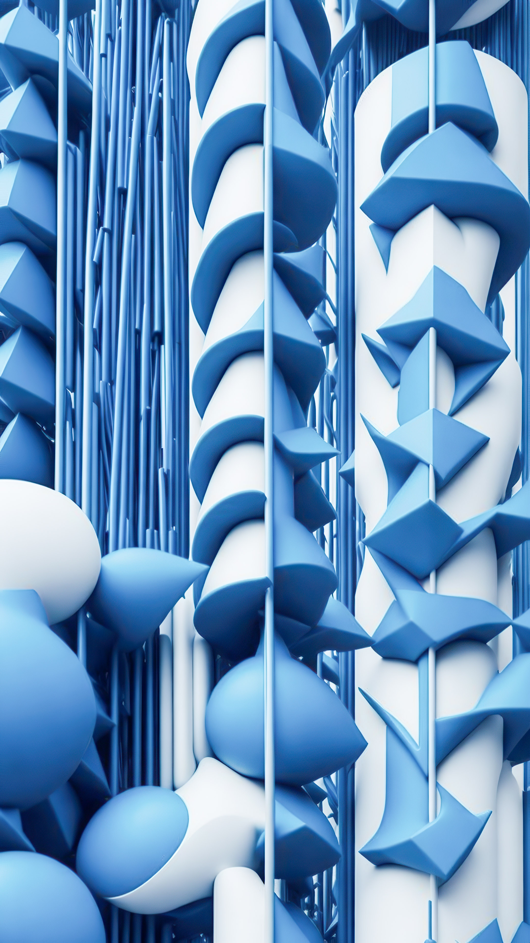 Adorn your device with an arrangement of blue poles in our abstract blue iPhone wallpaper.