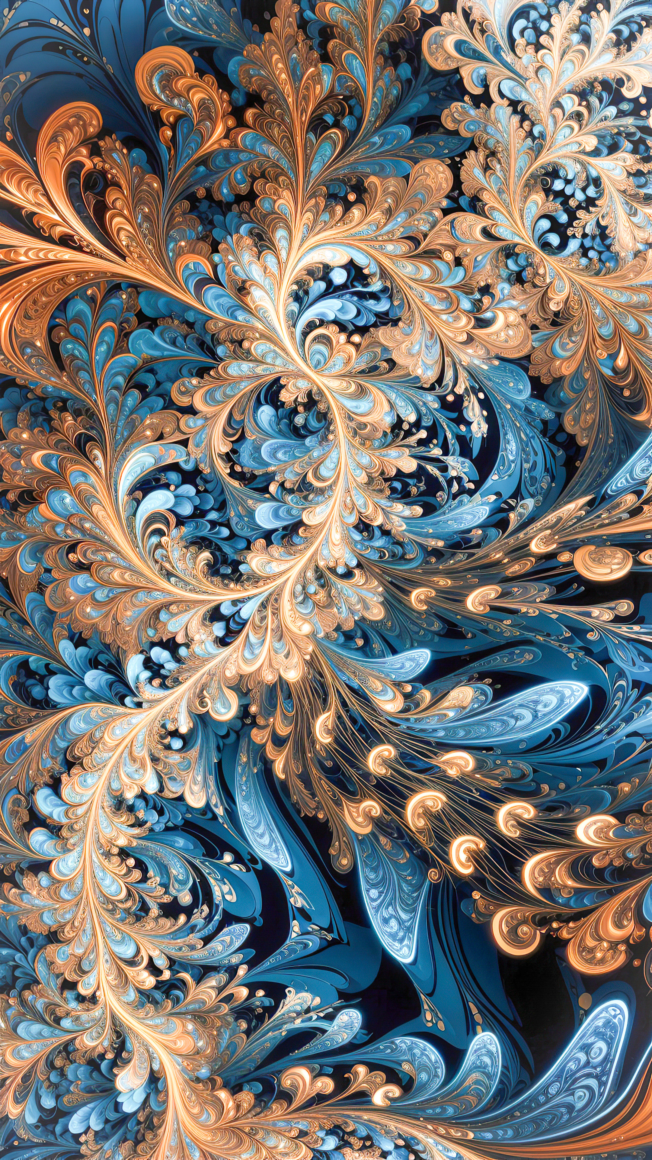 Explore intricate fractal patterns in high definition with our abstract art iPhone wallpaper.