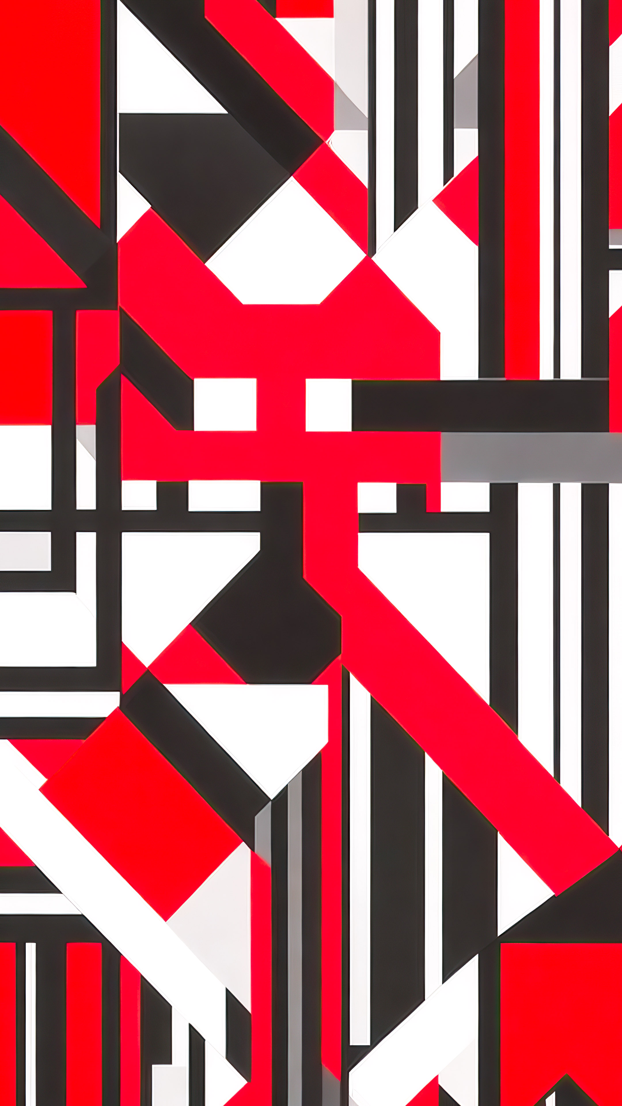 Add a touch of sophistication to your phone screen with our red abstract iPhone wallpaper, featuring a grid of black lines.