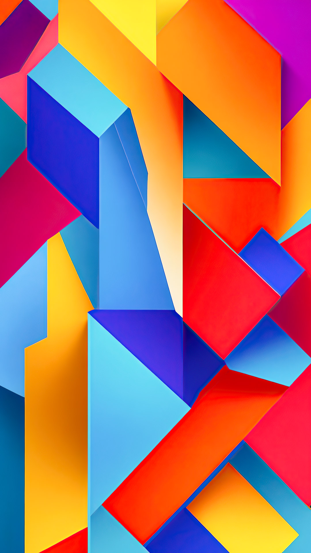 Immerse your phone screen in vibrant visuals with simple, colorful geometric shapes on a colorful background in our HD abstract wallpapers.