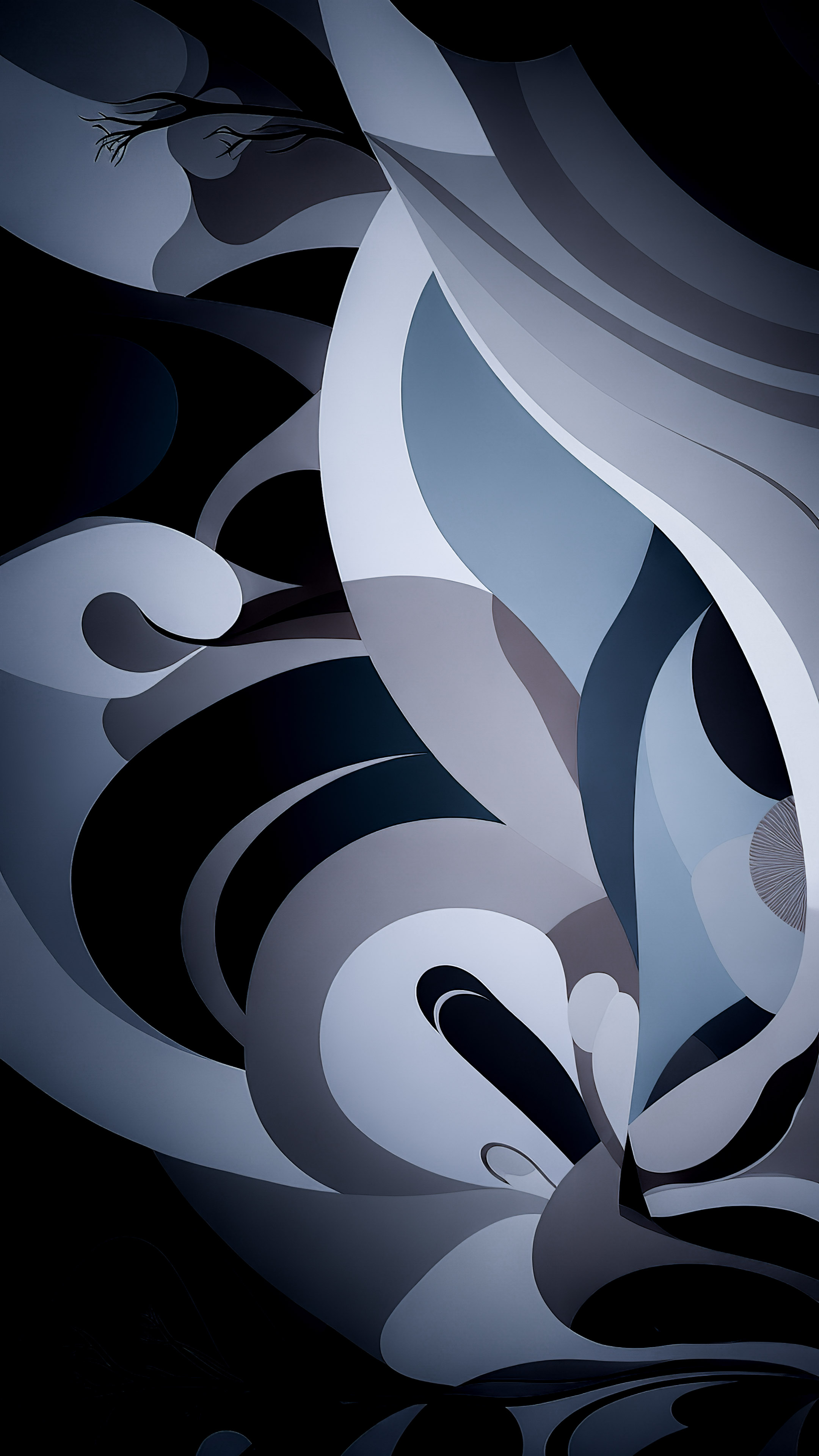 Explore the depths of abstract wallpaper 4K Android dark, incorporating organic shapes, flowing lines, and earthy colors.