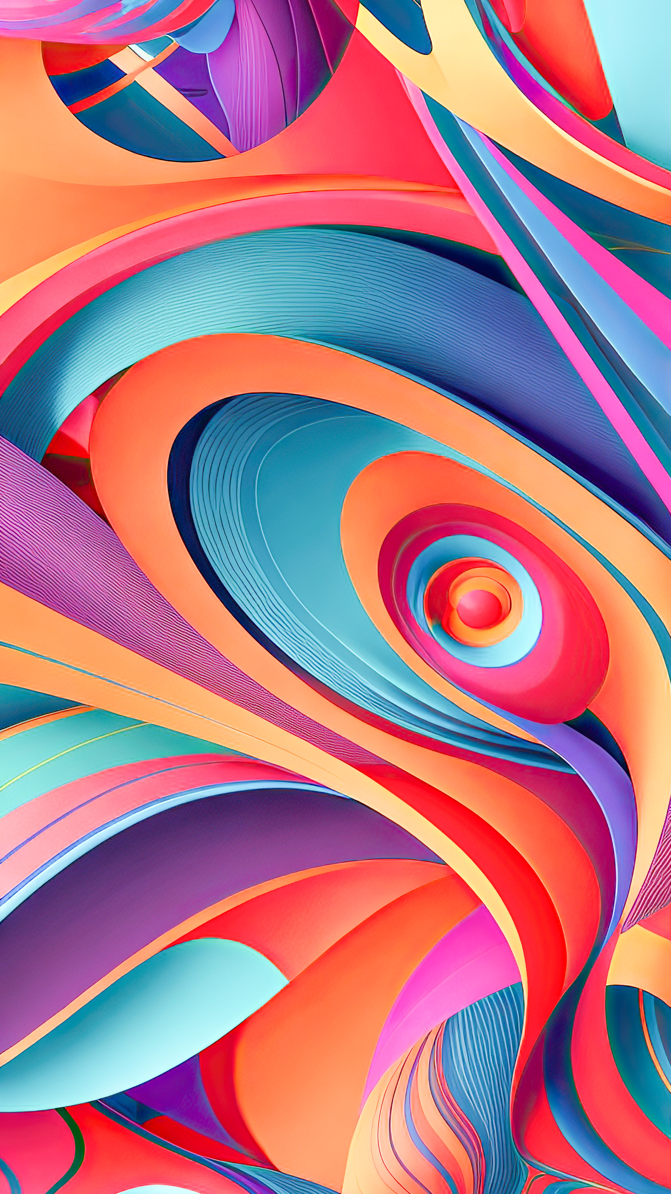 Adorn your screen with colorful abstract art iPhone wallpaper, featuring a blend of vibrant colors, fluid lines, and intricate geometric shapes for a lively aesthetic.