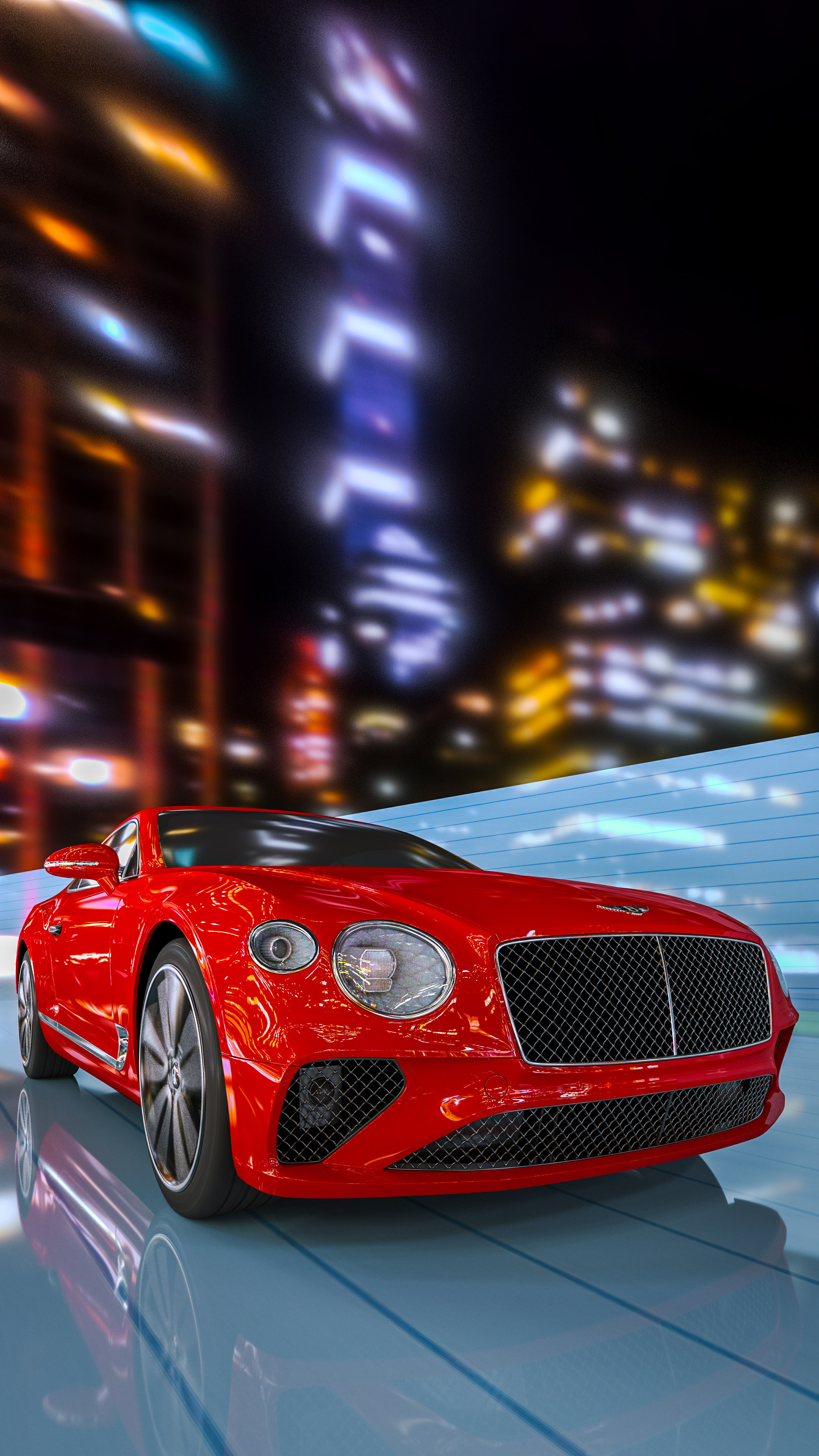 Savor the sophistication of the red Bentley Continental GT with our car wallpaper for iPhone, showcasing the epitome of British elegance.