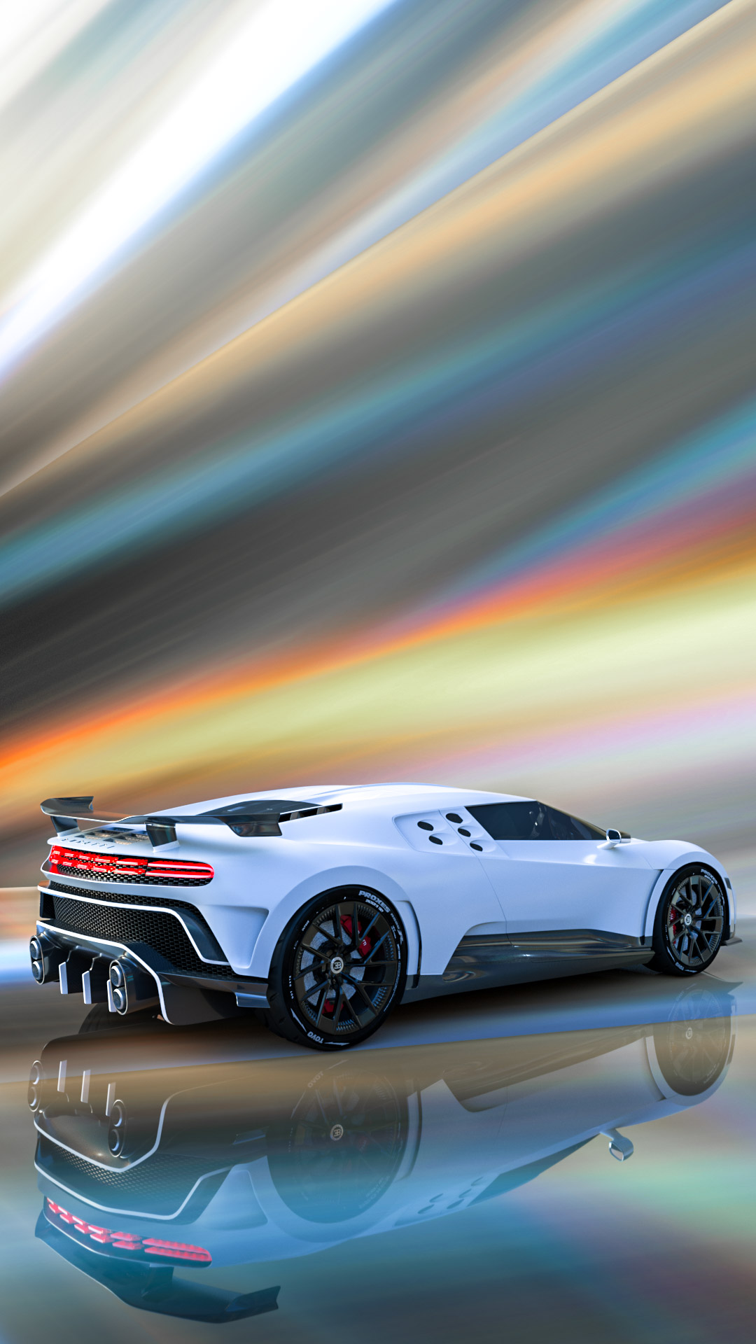 Laissez-vous hypnotiser par la Bugatti Centodieci, une supercar qui prend vie dans notre fond d'écran de voiture full HD.