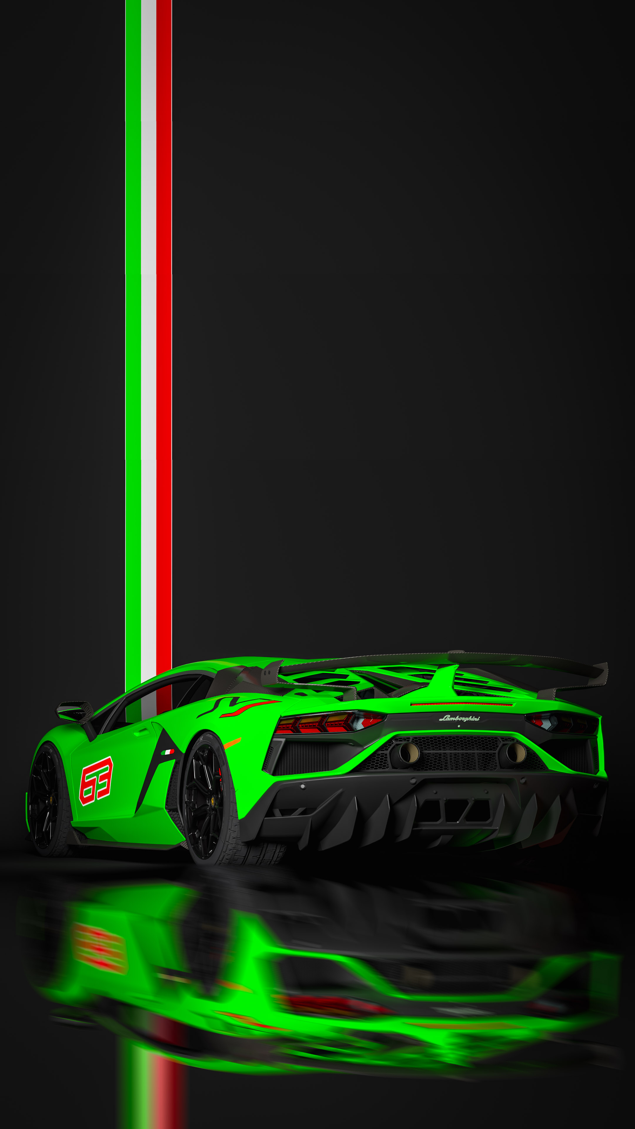 cool car iphone wallpaper of Lamborghini Aventador SVJ