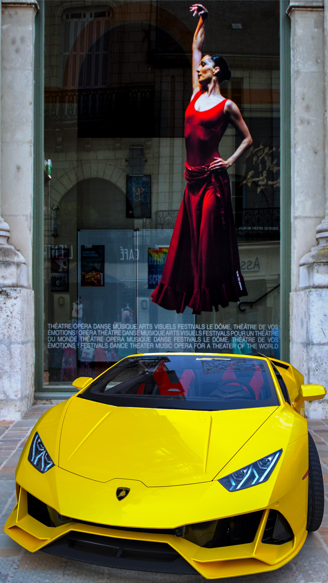 car wallpaper for iphone of Lamborghini Huracan Evo Spyder