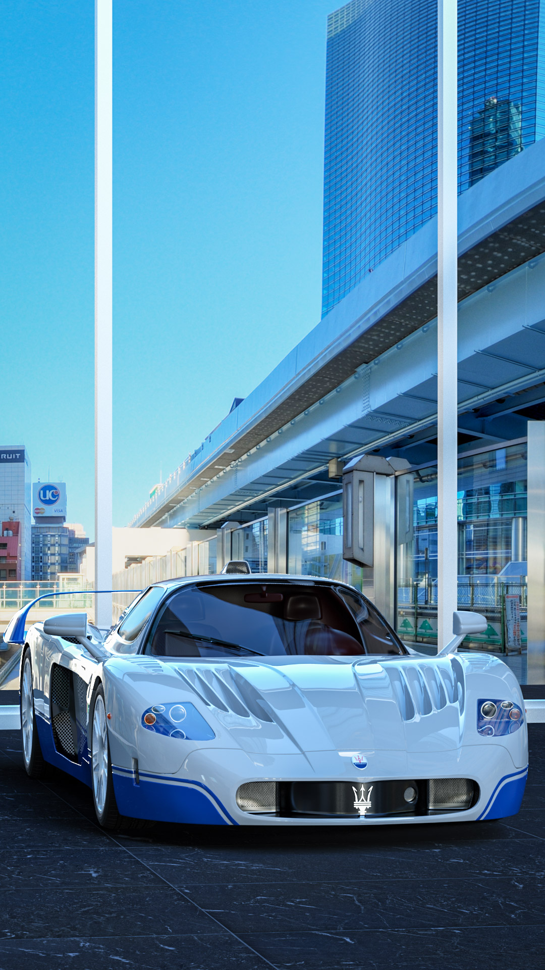 Unveil the elegance of the Maserati MC12 with our car wallpaper for iPhone, a testament to Italian craftsmanship and style.
