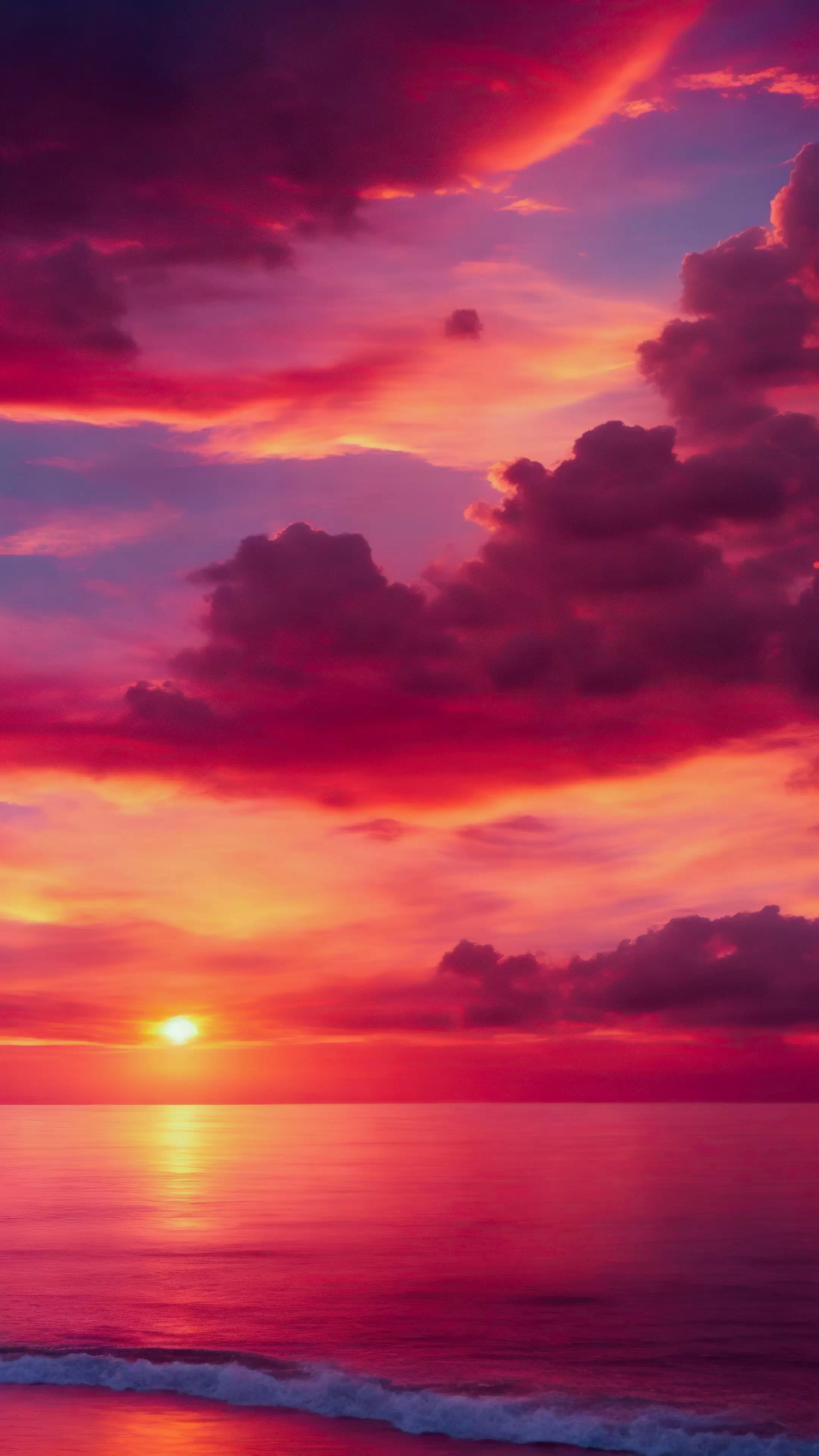 Vivez le spectacle d'un coucher de soleil avec notre fond d'écran HD de paysages pour iPhone, présentant des teintes ardentes d'orange et de rose, et laissez votre écran devenir une toile pour les couleurs les plus vibrantes de la nature.