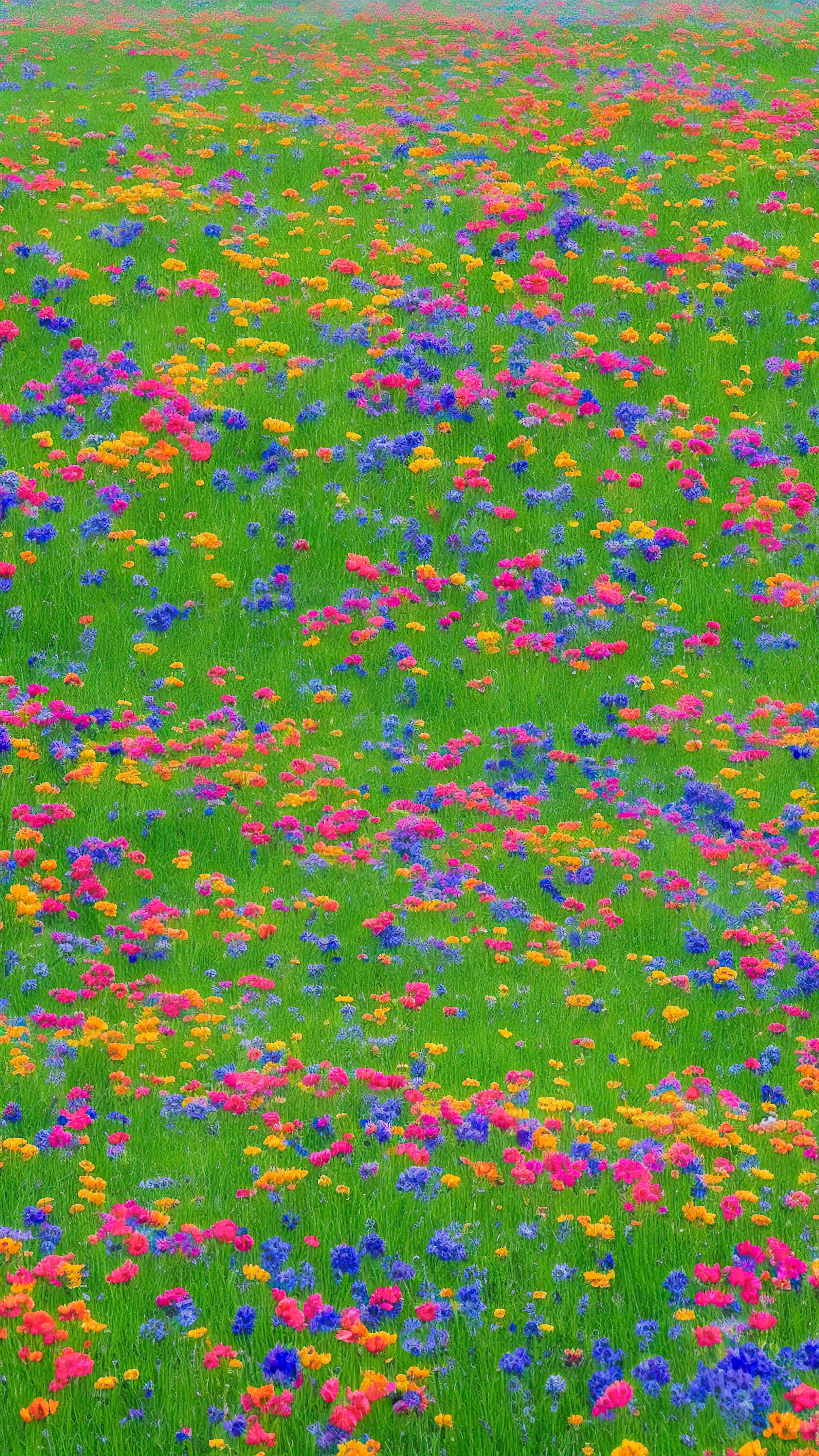 Ornez votre iPhone avec notre fond d'écran de paysage, présentant une prairie pittoresque parsemée de fleurs sauvages colorées, avec en arrière-plan des collines ondulantes.