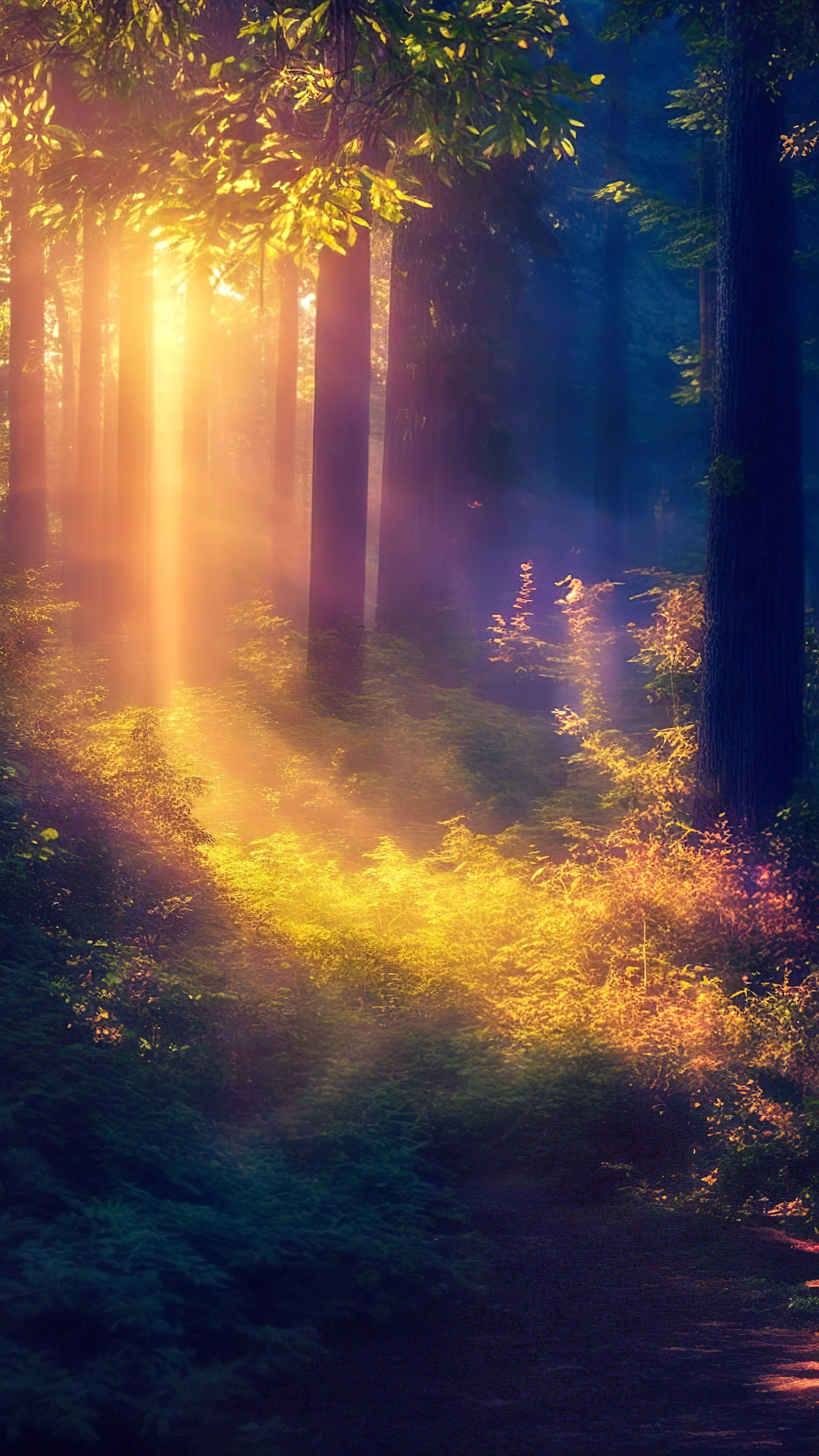 Transformez votre téléphone avec notre fond d'écran de nuit, mettant en scène une forêt magique illuminée par la douce lueur des lucioles lors d'une chaude soirée d'été.