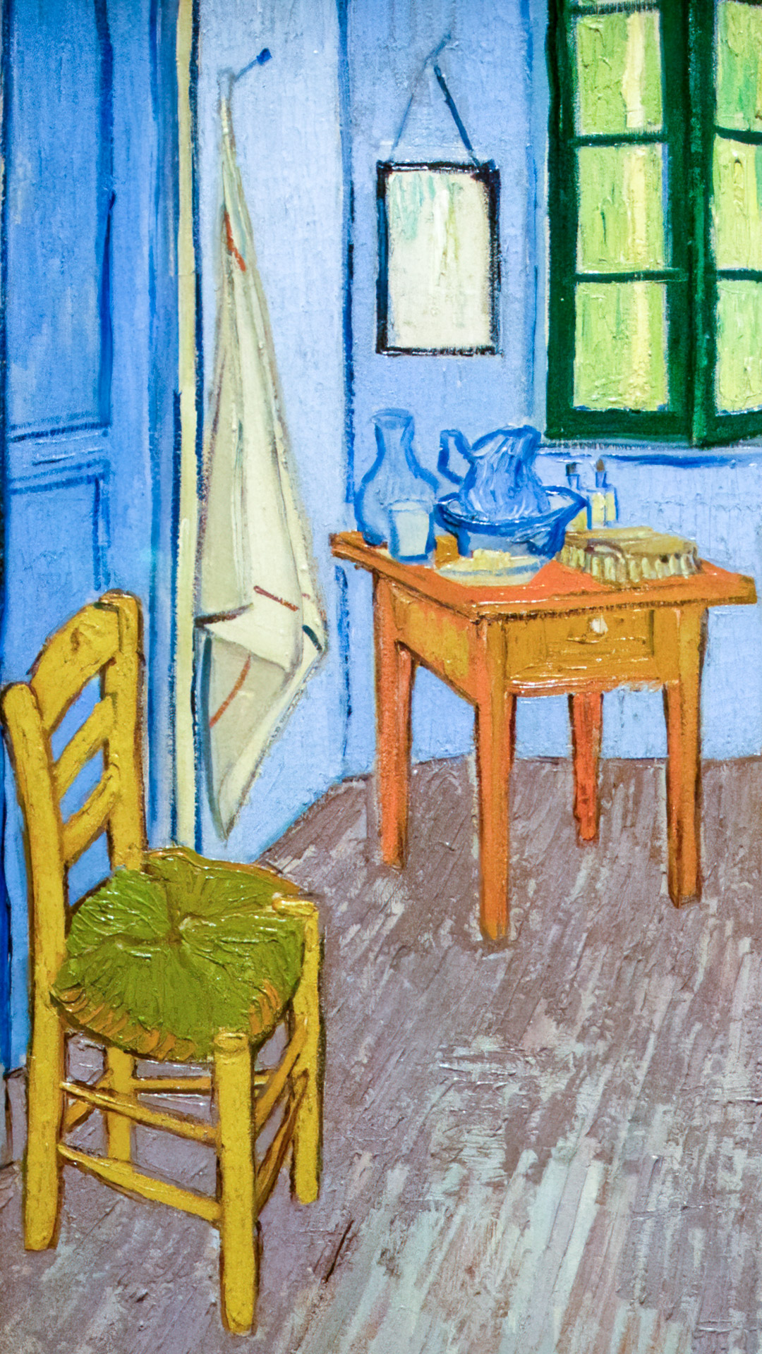 Admire the simplicity and intimacy of ‘Room in Arles’ wallpaper, featuring the cozy and familiar room where Van Gogh lived and worked in 1888.