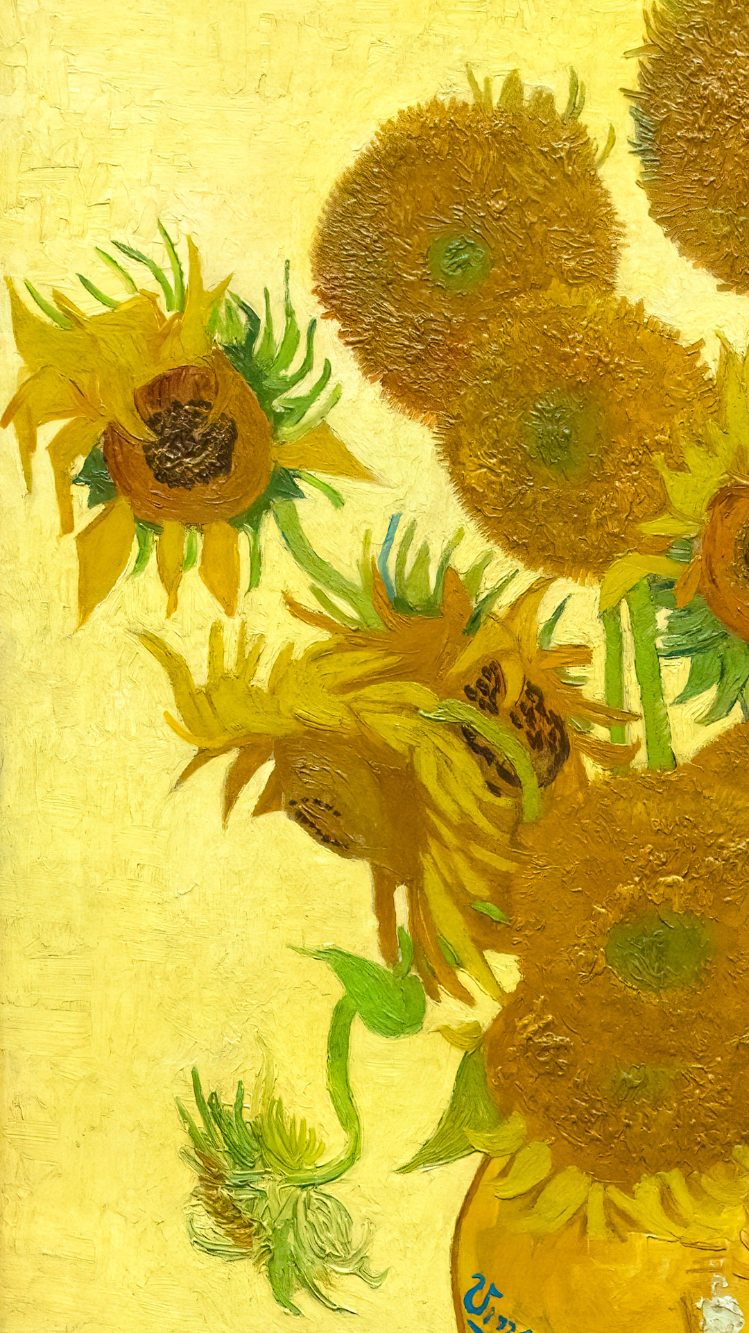 Bathe your iPhone in the warm glow of Vincent van Gogh's Sunflowers with our captivating wallpaper collection.